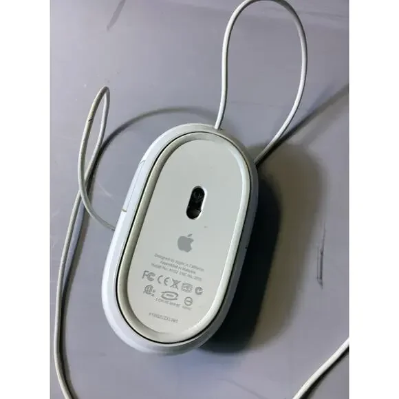 OEM White Genuine Apple "Mighty Mouse" Optical Wired USB iMac/PC Mac Mini - Picture 2 of 2